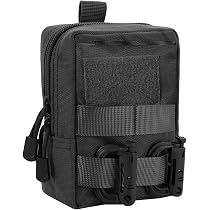 Borsa Tattica Molle EDC, Piccola, Nera. Cintura Vita, Tascabile, Porta Cellulare, Regolabile!