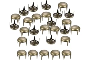 QUARKZMAN 160Pcs Remaches Redondos de Bronce, 6mm Tachuelas de Espiga de Latón para Ropa DIY Cinturón Bolso Zapatos Pulsera Artesanía en Cuero