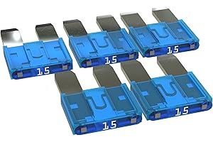 AUPROTEC Fusibile Mini 2A - 30A Fusibili Lamellari selezione: 15A Ampere blu-azzurro, 5 pezzi