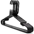 The Hanger Store 10 Black Strong Heavy Duty Plastic Coat Hangers - Choose Colour