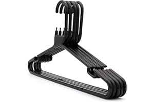 The Hanger Store 20 Black Strong Heavy Duty Plastic Coat Hangers - Choose Colour