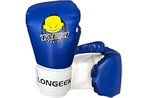Longeek Gants de Combat de Boxe,Gants d'entraînement de Boxe Gants de Boxe Enfant 3 à 15 Ans Sac de Frappe,Kickboxing, Muay Thai, MMA,4-6 oz Junior Boxing Gloves