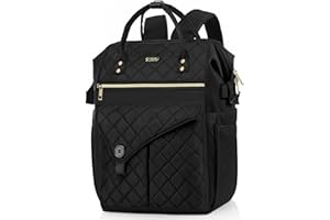 ‎RJEU Rucksack Damen, 15,6 Zoll Rucksack Schulrucksack Mädchen Teenager mit USB Ladeanschluss, Schultasche für Universität, Reisen, Schule, Arbeit Frauen, Schwarz