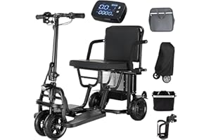 ‎WEYRAL WEYRAL Verbessert Elektromobil Klappbar, Duale Vorderräder, Automatische Geschwindigkeitsregelung, Rollstuhl Elektrisch Faltbar, Seniorenmobil klappbar 15km/h, Für Flugreisen zugelassen