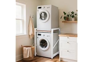 CUPCHID Waschmaschinenregal, Waschmaschinenschrank mit 3 höhenverstellbaren Ablagen (90/95/100 cm) über Waschmaschinen, Ablage über Waschmaschine für Trockner, Tragkraft 350 kg