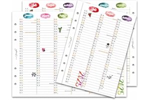 ‎SINNWUNDER SinnWunder® 2025 Premium-Kalendereinlagen - Jahresübersicht - Leporello mit einem Halbjahr pro Seite - Größe Din A5