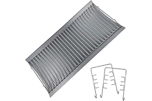 GriHero Charcoal Tray Ash pan for Chargriller 1224 1324 2121 2222 2727 2828 2929 Charcoal Grill, Fire Grate Replacement Part with 2pcs Fire Grate Hanger, Porcelain-coated Steel Drip Pan 68.6 x 33 CM