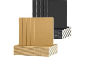 DWIYITTN Carnet de Notes, Lot de 24 Petit Carnet de Poche à Couverture Kraft, 60 Pages Carnet de Voyage Ligné pour Bureau Agenda L'école L'écriture Garçons Filles, 12,7 x 8,8 cm, Noir & Brun