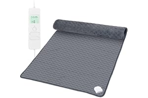 LIFOCI Termoforo Elettrico Cervicale 80x60CM - Cuscino Termico con 6 Livelli di Temperatura e 8 Impostazioni del Timer per Vita, Addome, Collo, Spalle