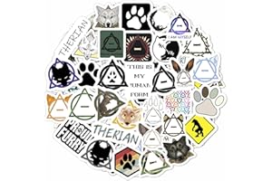 PADABAYKA 100 autocollants Therian, accessoires et cadeaux Therian - Décorations et cadeaux de fête d'anniversaire Therian - Therian Stickers