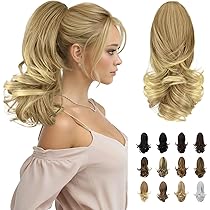 WIG ME UP Haarteil/Zopf Glatt, 40 Cm, Mit Butterfly-Klammer, Blond-Mix – Kunstfaser, Halblang, Geschwungene Spitzen