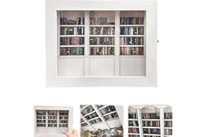 Pgtc Libreria per paure, in Miniatura, per la casa Delle Bambole, Libreria in legno,per gli amanti dei libri, Ornamenti creativi anti-paura, Regalo per alleviare lo Stress (Bianco)