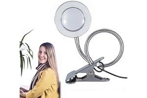 ‎FILFEEL 2.5X Lupenleuchte, Vergrößerungs Tischlampe mit Klemme, Clip Schreibtischlampe Flexibler Silikonschlauch Lupe Design zum Lesen Kosmetik Make-up Tattoo Maniküre beleuchtet