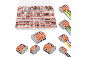MXTIMWAN 80 Piezas Bornes de Conexion Electrica, Conectores Eléctricos Rapidos con Palanca, Conectores de Bloque de Terminal de Cable para 0,2-4mm² Cables