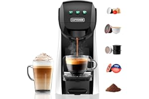CAPXSNOB Warriors1 Macchina da Caffè Capsule 5in1 per Nespresso OL, Dolce Gusto, Lavazza A Modo Mio, FAP Espresso Point e Caffè Macinato, 20bar, 0,8L, Calore e Quantità Regolabili, Compatta per Casa e Ufficio