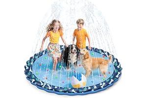 HaoVrisn 170CM Giochi da Giardino per Bambini Splash Pad, Tappetino per Bambini Giochi Acqua Bambini, Giochi Piscina Giochi da Esterno per Bambini, Antiscivolo e Fondo in PVC Addensato