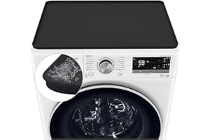 GHWMYD 60x60 Housse de machine à laver, tapis antidérapant en silicone pour machine à laver et sèche-linge, coussin de machine à laver pour buanderie, plan de travail de cuisine（Noir）