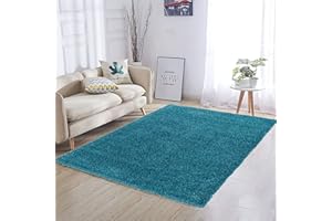ARREDITALY Tappeto Shaggy A Pelo Lungo Antiscivolo Moderno Per Salotto Camera Soggiorno In Diversi Colori E Misure, Colore Intenso e Brillante (120 x 170 Cm, Turchese)