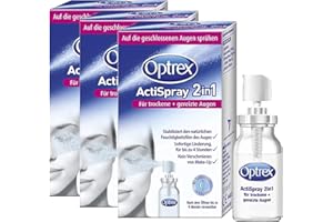 Optrex ActiSpray 2in1 Liposomales Augenspray für trockene & gereizte Augen, auch bei Kontaktlinsen, 3 x 10ml