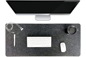 YANGHX Large Felt Desk Pad Desk Protective Computer Pad Minimalistic Felt Anti-Slip Desk Mat for Keyboard and Mouse 90X40cm (Dark Gray)