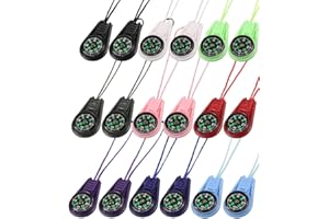 WORAHROE Kompass Outdoor, 18 Stück Mini Überleben Kompass, Multi-Farbe Kompass Kinder für Camping Wandern Kinder Spielzeugen