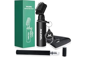 MAZEL Golf Club Cleaning Kit Retractable Golf Club Brush Golf Grooves Sharpener for Golf Iron and Wedge,Soft Microfiber Golf Towel with Clip, Easy Carry Golf Cleaner Tool Set