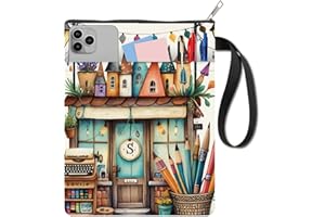 CRASPIRE Book Sleeve Washable Pouch Hardcover Covers with Zipper Pocket Handle Waterproof 11.02 X 8.66 Inch Double Side House Soft Paperbacks Bag for Notebook Journal Textbooks Bookish Book Lovers