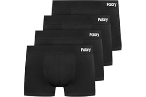 FALARY Boxershorts Herren Männer Unterhosen Bio Baumwolle Men Retroshorts Unterwäsche Boxer 4er Pack