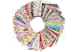MEET-SHOP Tela de Retazos,Tela de Patchwork 60 piezas Tela de Algodón de Floral 10 * 10cm