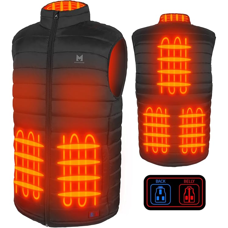 Vapesoon Verwarmd vest voor heren en dames, verwarmingsvest met 15