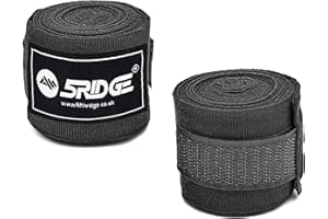 5RIDGE Gants de boxe intérieurs de 2,5 m - Bandages tissés élastiques - Sangle de protection pour le pouce et les phalanges - Pour Muay Thai, MMA, Kickboxing, arts martiaux, hommes, femmes, enfants