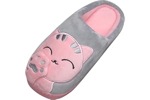 Saguaro® Pantofole invernali in cotone felpato caldo morbido pantofole morbide Home antiscivolo con cartoon per uomo e donna