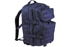 EUKK Mil-Tec US assault Pack Large Laser Cut Grand sac à dos Dark Blau 51 x 29 x 28 cm, 36 Liter, Blanc 22