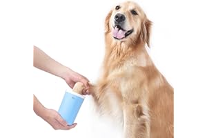 PETIFIC Dog Paw Cleaner, Dog Paw Washer, Paw Muddy Paw Cleaner, 360 ° Rotation Pet Foot Cleaner Silicone Brush Cup for Small Medium Large Breed Dogs/Cats (Blue M)