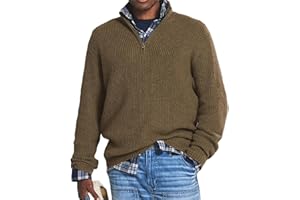 JUNEYOU Herren-Pullover aus Kaschmir, Business-Casual-Reißverschluss, Basic-Pullover, 1/4-Reißverschluss, Stehkragen, Polo-Pullover