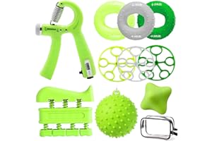 MUMUWIND Hand Grip, Rinforzo dell'impugnatura regolabile, 3 livelli di resistenza,hand gripper, allenamento dita, palla antistress, palla da massaggio esagonale per allenamento muscolare, fitness -10 pezzi