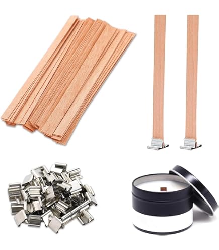 Versell Stoppini Per Candele In Legno - 10 Pezzi, Altezza 130mm, Supporto Acciaio, Eco Friendly - Foto 8