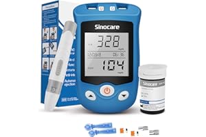 sinocare Medidor 2 en 1 Glucosa en sangre y ácido úrico, con 25 tiras Glucosa, 5 segundos obtener resultados, Medidor de Monitoreo Multifuncional para Ácido Úrico, Glucosa