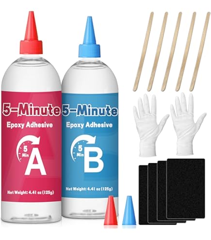 Colle époxy noire bi composant 2 tubes + pistolet + 5 buses - Discount