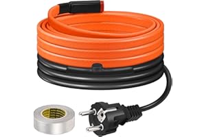 Ruban Chauffant BDDFOTO 25 W/m, Protection Antigel Pour Conduites d’Eau Potable, Autorégulant et Économe en Énergie, 3 m