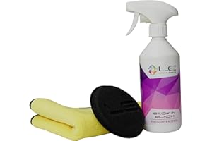 ‎ADVANTUSE ADVANTUSE Kunststoff & Reifenpflege-Set - Liquid Elements Back in Black 500ml + Applikator + Mikrofasertuch - pflegt Kunststoffe und Gummi