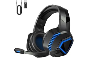 KAPEYDESI Wireless Gaming Headset, 2,4 GHz Gaming Kopfhörer Kabellos für PS5, PC, Switch, Mac, Noise Cancelling Headset mit Mikrofon, Bluetooth Headset mit Kabel 3.5mm für Xbox Series X