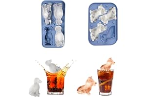 Cubetti Ghiaccio Silicone, Dwafill 2 Pezzi Ghiaccio Stampo, Corgi e Labrador Retriever, Ice Cube Tray, Adatta per Cocktail, Succhi, Gelato, Caffè, Whisky (Blu)