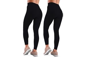 Love My Fashions® Fleece Lined Leggings for Women UK 2 Pack High Waisted Tummy Control Soft Thermal Gym Yoga Workout Pants