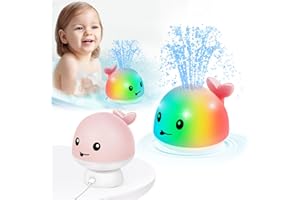 Gigilli Whale Bath Toy, Rechargeable Baby Bath Toy, Spray Water Light 6-12 12-18 Months, Sprinkler Water Pool Bath Toy for Toddlers 1-3 2-4 Boys Girls Toddler Children