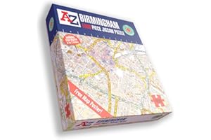 ALL JIGSAW PUZZLES A to Z Map of Birmingham Jigsaw Puzzle For Adults - 1000 Piece Jigsaw Puzzle Gift - Map jigsaw Puzzles, Map Gift
