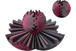 CMANLNYK 3D Printed Gear Sphere Fidget Toy - 8CM Portable Gear Ball, Steampunk Whirling Wonder Fidget Gearsphere, Torque Ball Turning Toys, Stress Relief Toys for kids Adults Home Travel Anxiety ADHD