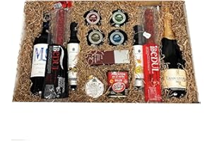DELIEX DELICIAS DE EXTREMADURA ❤️ Cesta gourmet con vino, aceite, cava, ibéricos y productos gourmet. Estuche Grande Regalos Empresa, Negocios, Empleados, Dádiva Navideña para Trabajadores.