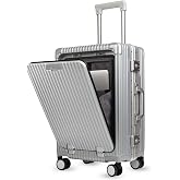 THE CLOWNFISH Ambassador Series Carry-On Luggage Polycarbonate Hard Case Suitcase Eight Spinner Wheel Trolley Bag with TSA Lo