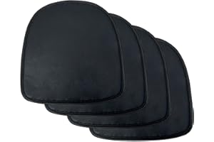 Hironpal Set Of 4 Removable Dining Garden Chair Cushion Seat Pads for Outdoor Garden Chairs,Black